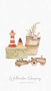 Boho Nursery Watercolor Clipart Decor Nursery Furniture Diy Posters Png In 2021 Nursery Illustration Watercolour Nursery Art Watercolor Nursery