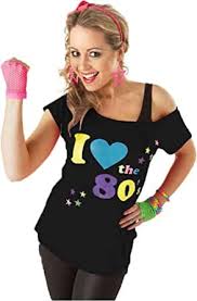 I Love The 80s Printed Off Shoulder Bardot In 2020 Casual Dress Outfits Retro Outfits Neon Fancy Dress