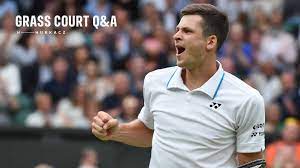 Born 11 february 1997) is a polish professional tennis player. Diving Smiling Roger Federer Hubert Hurkacz On Grass Atp Tour Tennis