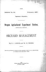 J Orchard Management Oregon Agricultural Station