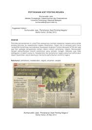 Meremang bulu roma, tentera malaysia dan indonesia menyanyi. Pdf Pertahanan Aset Penting Negara