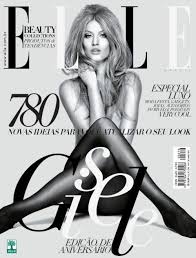 Black And White Elle Magazine Cover Classic Beauty Giselle For Elle Brasil Fashion Magazine Cover Magazine Cover Elle Magazine