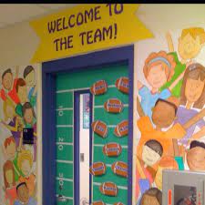 Christmas decorations don't need to be big to make a statement. 27 All Star Ideas For A Sports Themed Classroom Sports Theme Classroom Sports Classroom School Door Decorations