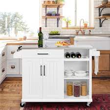 Order online and pickup at your local costco. Easyfashion Kitchen Island Cart With Stainless Steel Top And Storage White Silver Walmart Com Walmart Com