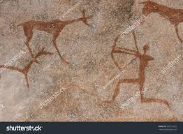 Ocher Pattern Ancient Man On Rock Stock Photo 532716625 | Shutterstock