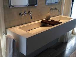 Shop allmodern for modern and contemporary double trough sink vanity to match your style and budget. White Trough Sink And Vanity Concrete Counters Versatile Durable And Stylish Unique Bathroom Sinks Bathroom Sink Design Large Bathroom Sink