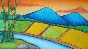 Bahkan, indonesia merupakan negara dengan gunung berapi aktif terbanyak di dunia. Menggambar Sawah Dan Gunung Menggambar Pemandangan Alam Pegunungan Youtube