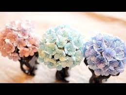 小雨の合間に つまみ細工で紫陽花の髪留め作り diy craft hydrangea hair clip youtube 手作りの花 クラフトのアイデア ファブリックフラワー