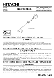 Maintenance except for carburetor adjustments. Hitachi Cg24eksl Owner S Manual Manualzz