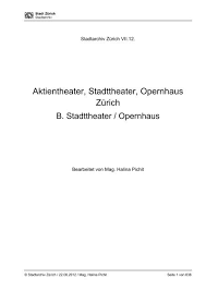 Vii 12 B Stadttheater Opernhaus Pdf Stadt Zurich