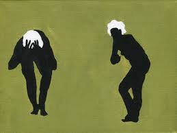 Victorian reverse painting silhouette, convex glass painting, silhouette art 1940's, silhouette picture pair, reverse painted silhouette. Postures 1 Pose Black Silhouette Body Two Women Fear Naked Nude Old Painting By Alena Kopylova Saatchi Art