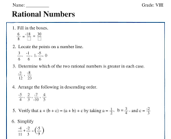 rational numbers class 8 worksheet