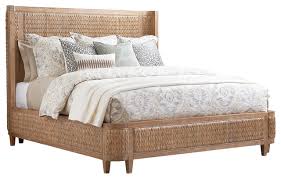 Sandwich headboard between wall and bed frame. Ivory Coast Woven Bed 5 0 Queen Tropical Platform Beds By Lexington Home Brands Houzz