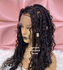 Braided Wig Boho Box Braid Wig Braided Wig For Black Women Etsy Box Braid Wig Dutch Braids Wig Cornrows Braids
