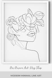 Flower Girl Art Print One Line Drawing Female Line Art Etsy In 2021 Line Art Drawings Art Drawings Outline Art