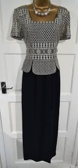 Joseph Ribkoff Size 10 Long Maxi Evening Party Occasion Dress Black Gold Overlay Fashion Clothing Shoes Accessories Wom Dresses Occasion Dresses Long Maxi