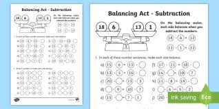 Some of the worksheets for this concept are name atoms are not or during a chemical mg o, balancing equations activity work answer key, balancing chemical equations, real balancing budget. Ks1 Balancing Act Subtraction Worksheet Worksheet