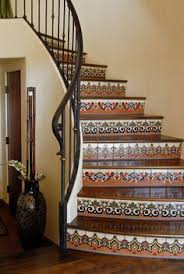 Art deco, sometimes referred to as deco, is a style of visual arts, architecture and design that first appeared in france just before world war i. My Style Home Decor Eclectic Southwestern Stairs Design Tiled Staircase Tile Stairs
