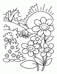 Summer flowers coloring page from summer category. Coloring Pages Of Flowers For Kids Coloring Home