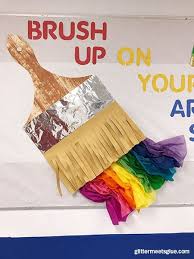 Art Bulletin Boards For Back To School Brush Up On Your Art Skills Art Bulletin Boards Art Board Display Art Classroom