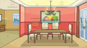 Dining rooms cartoon 1 of 6. Image Result For Cartoon Dining Room Red Walls White Paneling Wooden Table Light