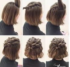 Prom Hairstyles For Short Straight Hair Cute Hairstyles For Short Hair Braided Crown Hairstyles Short Hair Styles