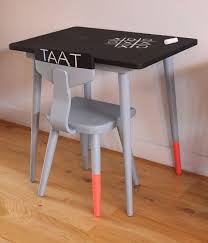 Children S Chairs And Tables Vintage School Chairs And Kids Tables With Chalk Paint And Dip Dye Danish Retro Legs School Chairs Chair Upcycled Furniture