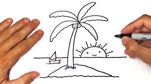 Easy drawings to draw for children. How To Draw A Island For Kids Island Easy Draw Tutorial