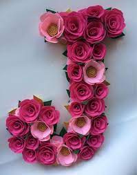 Custom Flower Letter For Nursery Decoration Image 3 Flower Letters Paper Flower Template Floral Letters