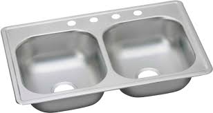 Install draws closer, i'm stressing over which sink to buy. Elkay Dse233194 33 Inch Drop In Double Bowl Stainless Steel Sink With 8 Inch Bowl Depth 20 Gauge And Sound Deadening Undercoat 4 Faucet Hole