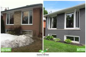 Homestaging before and after livingroom paneling removal dry wall addition neutral paint and paneling makeover living room remodel small basement remodel. Exterior Brick Painting Home Painters Ottawa
