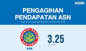 Pada hari rabu, 23 disember 2020, amanah saham nasional berhad (asnb) telah mengumumkan pembayaran pengagihan pendapatan sebanyak 4.25 ini mencerminkan hasil dividen sebanyak 4.4% berdasarkan nilai aset bersih (nab) dana setakat tarikh 16 disember 2019. Tarikh Dividen Asb 2019