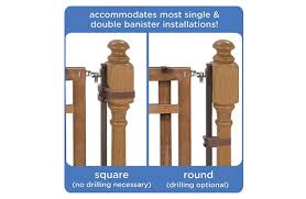 Gates with banisters are other types of products that are suitable for stairs because they come with safety mechanisms. Summer Infant Banister Stair Top Of Stairs Gate With Dual Installation Kit