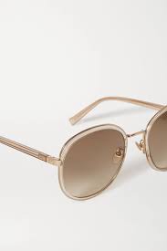 Cette paire de lunettes rondes sont au top de la tendance ! Dore Lunettes De Soleil Rondes Oversize En Acetate Et En Metal Dore Givenchy Net A Porter