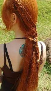 Dhy Ngetal Long Hair Redhead Ginger Tattoo Viking Beads Celtic Braids For Wedding Girl Hairstyles Viking Hair Hair Inspiration Hair Styles