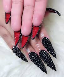 Black And Red Acrylic Nail Ideas Red Bottom Nails Red Bottom Nails Black Acrylic Nail Designs Gothic Nails