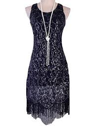 vijiv womens 1920s gastby sequined embellished fringed paisley flapper dress