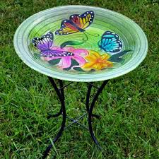 Bird Bath Bowl Only Butterflies Glass Bird Bath W Stand Glass Bird Bath Bird Bath Glass Birds