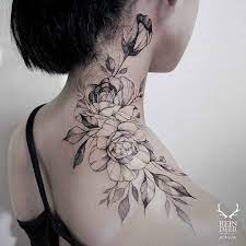 Rose Tattoo On Neck Besttattoo Site Neck Tattoos Women Flower Neck Tattoo Rose Neck Tattoo