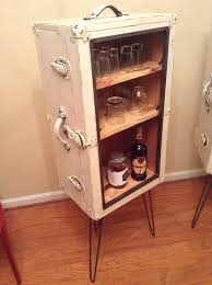 Steamer bar cabinet from crate and barrel. Steamer Trunk Liquor Cabinet Upcycle That
