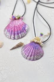 Meerjungfrauen Kette Little Red Temptations Sommerbasteln Halskette Basteln Muschelketten
