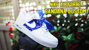 Taking custom fashion to next level! Nike Air Force 1 Bandana Custom Tutorial Easy Youtube