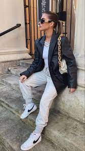 Tia Lineker Nike Blazers Outfit Leather Jacket Outfits Blazer Mid 77 Outfit