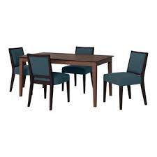 Handy Living Anya 5 Piece Smart Top Walnut Dining Table Upholstered Armless Dining Chairs In Denim Blue Fine Polyester A143875 The Home Depot Dining Table Walnut Dining Table Balcony Table And