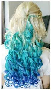 Katelsmac Blonde Blue Ombre Dyed Curly Hair Katelsmac Colored Hair Tips Blonde And Blue Hair Hair Inspiration Color