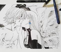 Image result for elizabeth kisses meliodas | Dibujos, Anime 7 pecados  capitales, Artistas