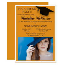 Mustard Yellow College Trunk Party Photo Invite Zazzle Com Trunk Party Party Photos Photo Invitations