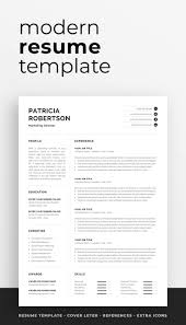 This download for a template cv for word is one of the best resume templates in word. Professional 1 Page Resume Template Modern One Page Cv Word Mac Pages Minimalist Design Developer Designer Marketing Patricia Modern Resume Template Minimalist Resume Resume Design Creative