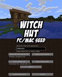 Grab The Crafting Table And Run Minecraft Witch Hut For Pc Mac Seed Hatboohoo Minecraft Minecraft Blueprints Minecraft Seeds For Pc