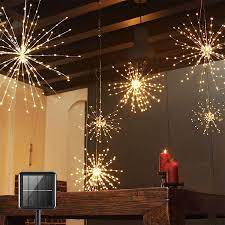 Amazon Com 2 Pack Starburst Sphere Lights 200 Led Firework Lights 8 Modes Dimmable Waterproof Hanging Fairy Light Copper Wire Lights For Patio Parties Christmas 2 Pack Solar Operated Garden Outdoor